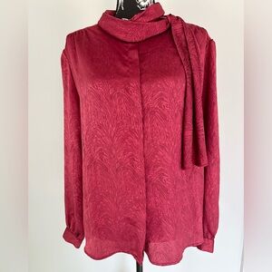 Vintage red patterned blouse